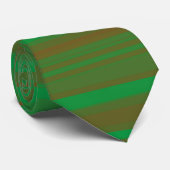 Groene Bruine Strepen Stropdas (Opgerold)