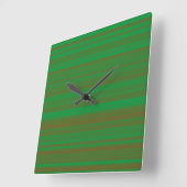 Groene bruine strepen vierkante klok (Hoek)