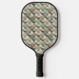 GROENE BRUINE TAUPE GEOMETRISCHE VORMEN PICKLEBALL PADDLE