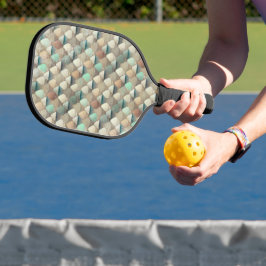 GROENE BRUINE TAUPE GEOMETRISCHE VORMEN PICKLEBALL PADDLE