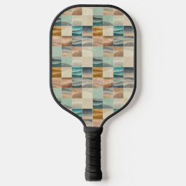 GROENE BRUINE TAUPE GEOMETRISCHE VORMEN PICKLEBALL PADDLE