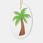 Groene bruine tropische Hawaiian - palmboom Keramisch Ornament (Links)