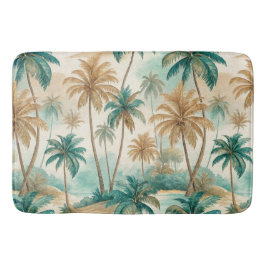 GROENE & BRUINE TROPISCHE STRAND MET PALMBOMEN BADMAT