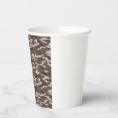 Groene, Bruine, Zwarte Camouflage Feeststijl Papieren Bekers (Links)