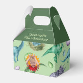 Groene brullende Jurassic Dinosaurs Foto Bedankdoosjes (Achterkant)