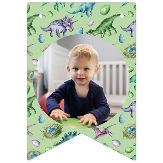 Groene brullende Jurassic Dinosaurs Vlaggetjes (Eerste vlag)