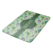 Groene brullende Jurassic Dinosaurus met Naam Badmat (Gekanteld)