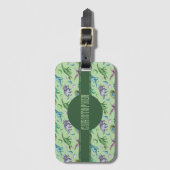 Groene brullende Jurassic Dinosaurus met Naam Bagagelabel (Voorkant (verticaal))