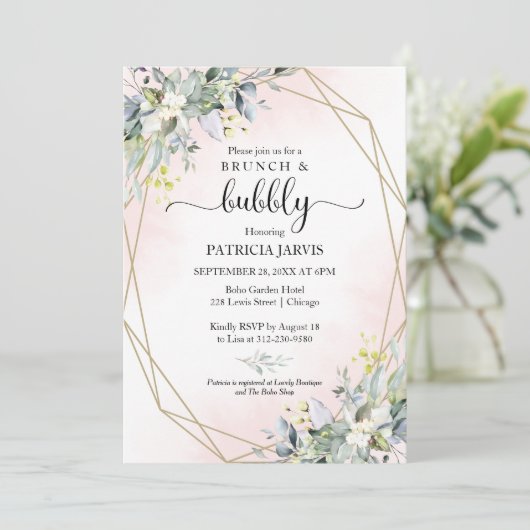 Groene brunch en bubbelig Vrijgezellenfeest Kaart (Staand voorkant)