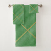 GROENE BRUSHED TEXTURE GOLD DESIGN BATH TOWEL SET BAD HANDDOEK (Insitu)