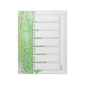 Groene Brushstroke Gold Confetti Weekplanner Notitieblok (Linkerzijde)