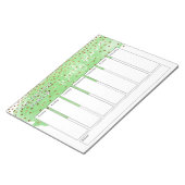 Groene Brushstroke Gold Confetti Weekplanner Notitieblok (Schuin)