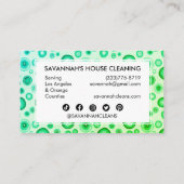 Groene Bubbels Minimale Huis Reiniging Janitorial  Visitekaartje (Achterkant)