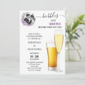 Groene Bubbles en Drankjes Koppel Bruiloft Uitnodi Kaart (Staand voorkant)