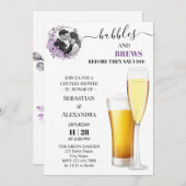 Groene Bubbles en Drankjes Koppel Bruiloft Uitnodi Kaart (Voorkant / Achterkant)