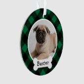 Groene Buffalo Aangepaste foto Pet Puppy Dog Ornament (voorkant)