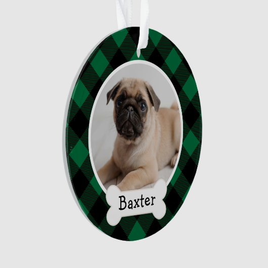 Groene Buffalo Aangepaste foto Pet Puppy Dog Ornament (voorkant)