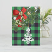 Groene Buffalo Aangepaste kerstfoto's Feestdagenkaart (Staand voorkant)