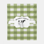 Groene Buffalo Boerderij Koe Fleece Deken (Voorkant)