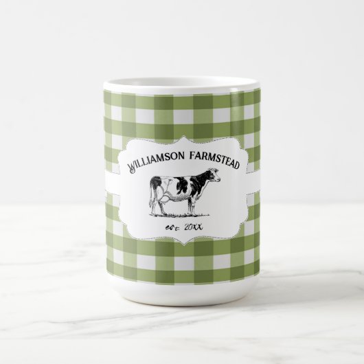 Groene Buffalo Boerderij Koe Koffie Mok (Center)