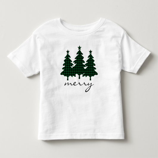 Groene Buffalo Check Dennsbomen Kinder Shirts (Voorkant)