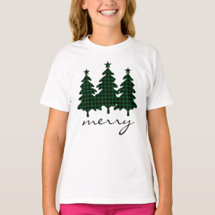 Groene Buffalo Check Dennsbomen T-shirt