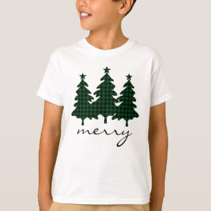 Groene Buffalo Check Dennsbomen T-shirt