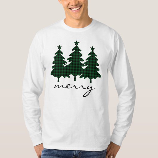 Groene Buffalo Check Dennsbomen T-shirt (Voorkant)