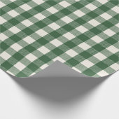 Groene Buffalo Check Kerstmis Cadeaupapier (Hoek)