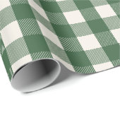 Groene Buffalo Check Kerstmis Cadeaupapier (Rol Hoek)