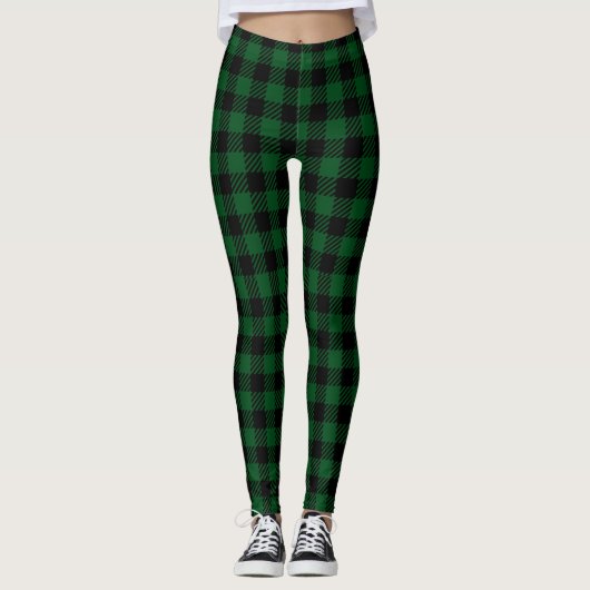 Groene Buffalo Check Leggings (Voorkant)
