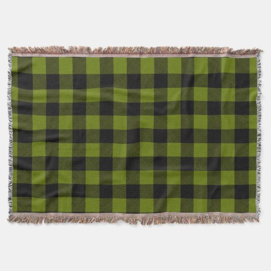 Groene Buffalo Check Tuin Deken (Voorkant)