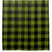 Groene Buffalo Check Tuin Douchegordijn (Voorkant)