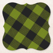 Groene Buffalo Check Tuin Kartonnen Onderzetters (Voorkant)