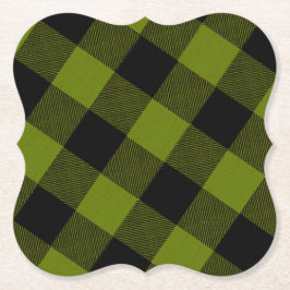 Groene Buffalo Check Tuin Kartonnen Onderzetters