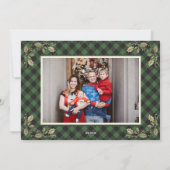 Groene  Buffalo-fotokerstkaarten Feestdagenkaart (Achterkant)