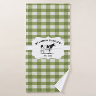 Groene Buffalo Geplakt Boerderij Koe Doordenset Bad Handdoek
