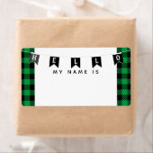 Groene Buffalo geplakt Hallo mijn naam is naamlabe Etiket (Insitu)