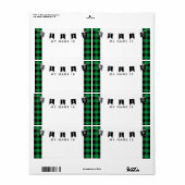 Groene Buffalo geplakt Hallo mijn naam is naamlabe Etiket (Full Sheet)