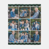 Groene Buffalo geruite fotocollage Fleece Deken (Voorkant)