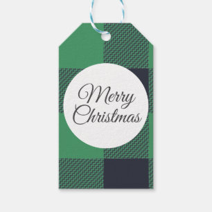 Groene Buffalo geruite kerst aangepaste naam Cadeaulabel