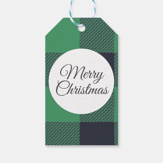 Groene Buffalo geruite kerst aangepaste naam Cadeaulabel (Voorkant)