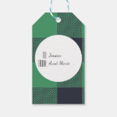 Groene Buffalo geruite kerst aangepaste naam Cadeaulabel (Achterkant)