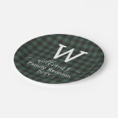 Groene Buffalo Gezonde Reunion Monogrammed Papieren Bordje (Gekanteld)