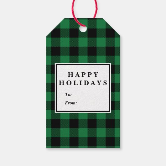 Groene Buffalo met kerstnaam Cadeaulabel (Voorkant)