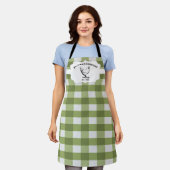 Groene Buffalo Plaid Boerderij Kip Schort (Gedragen)