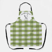 Groene Buffalo Plaid Boerderij Kip Schort (Voorkant)