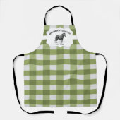 Groene Buffalo Plaid Boerderij Paard Schort (Voorkant)