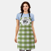 Groene Buffalo Plaid Boerderij Varkens Schort (Gedragen)