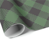 Groene Buffalo Plaid Country Chic Style Cadeaupapier (Rol Hoek)